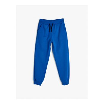 Pantaloni de trening uni cu snur in talie