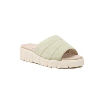 Papuci flip-flop dama -  301925736 - Piele naturala - Verde
