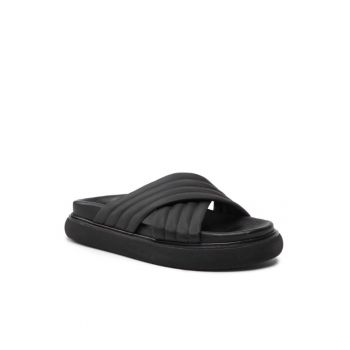 Papuci flip-flop dama -  Textil - Negru