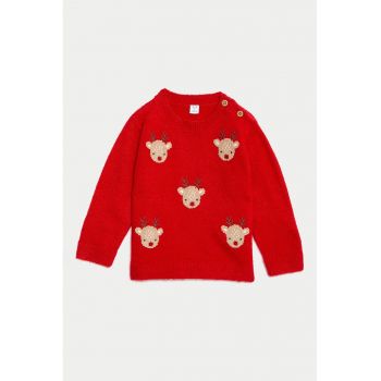 Pulover cu decolteu la baza gatului si model