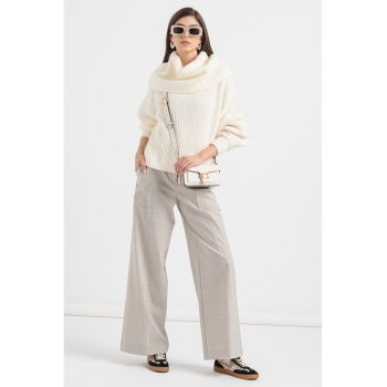 Pulover din amestec de mohair cu guler supradimensionat
