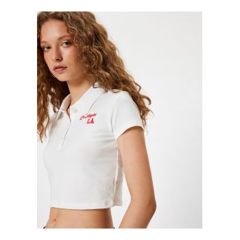 Tricou crop polo