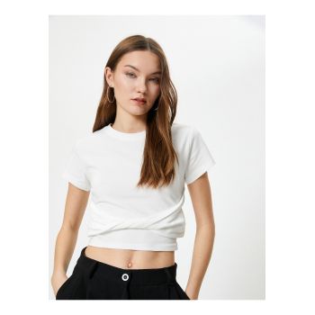 Tricou crop slim fit