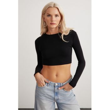 Bluza crop de bumbac