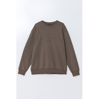 Bluza de trening cu decolteu la baza gatului si maneci cazute