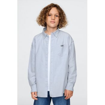 Camasa relaxed fit din amestec de bumbac organic