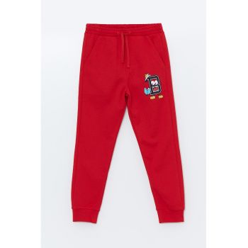 Pantaloni din amestec de bumbac cu desen