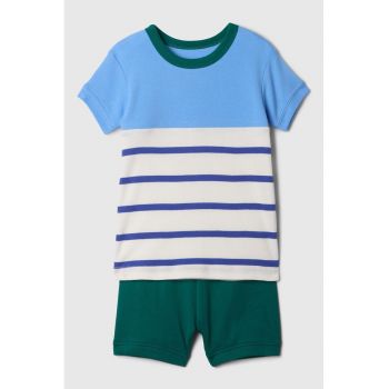 Pijama de bumbac organic cu model cu dungi