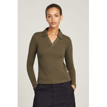 Pulover de bumbac organic cu guler polo