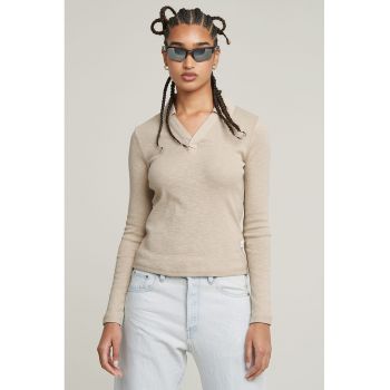 Pulover de bumbac organic cu guler polo