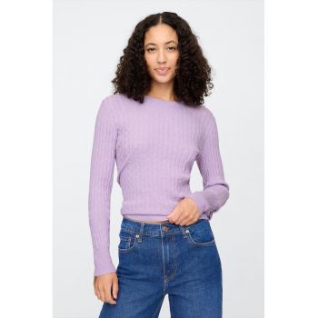 Pulover slim fit cu model torsade
