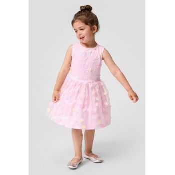 Rochie evazata cu aplicatii florale