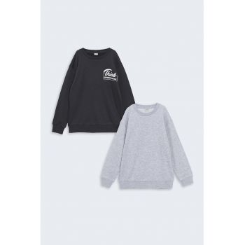 Set de bluze sport cu decolteu la baza gatului - 2 piese