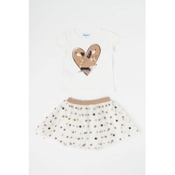 Set de fusta si tricou cu imprimeu