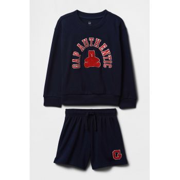 Set de pantaloni scurti si bluza de trening cu logo