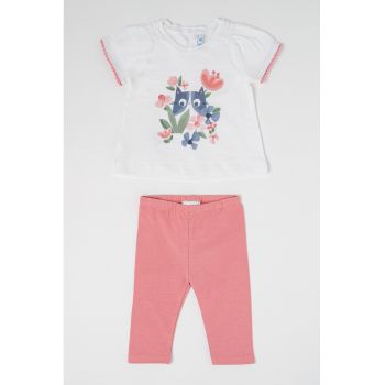 Set de tricou si pantaloni din bumbac - 2 piese
