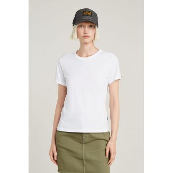 Tricou cambrat de bumbac organic cu maneci pliabile