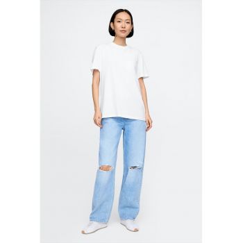 Tricou din bumbac cu decolteu la baza gatului Original