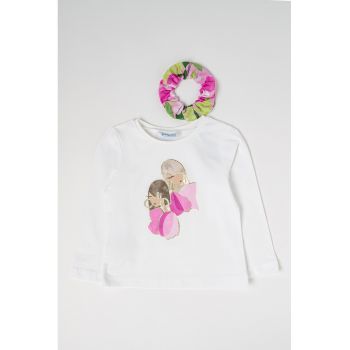 Bluza de bumbac cu elastic de par