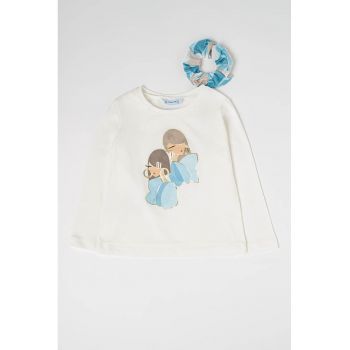 Bluza de bumbac cu elastic de par