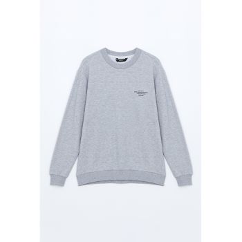 Bluza de trening din bumbac cu decolteu la baza gatului