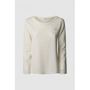 Bluza din amestec de in cu model in dungi