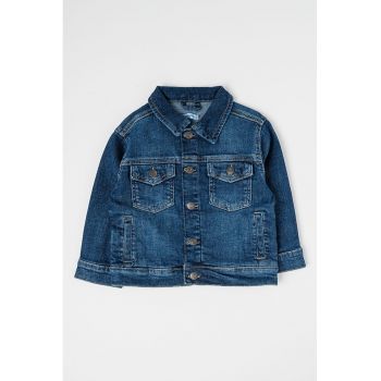 Jacheta de denim cu buzunare frontale