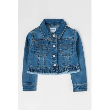 Jacheta de denim cu volane