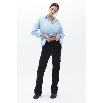 Pantaloni cargo cu talie medie