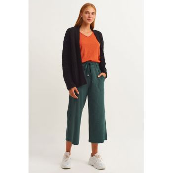 Pantaloni culotte cu talie inalta