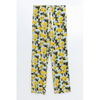 Pantaloni de pijama cu imprimeu floral