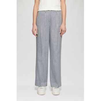 Pantaloni din amestec de bumbac cu talie medie