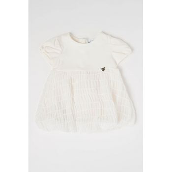 Rochie evazata uni cu inserii elastica