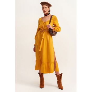 Rochie midi cu slituri laterale