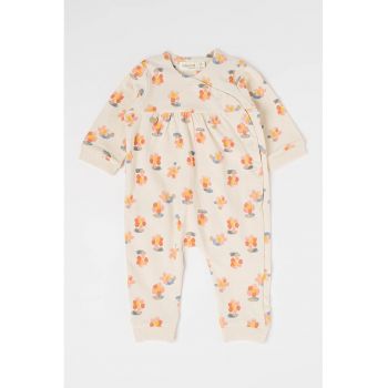 Salopeta din amestec de bumbac cu model floral
