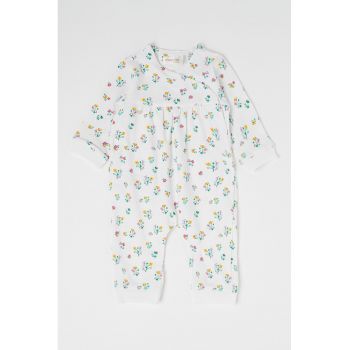 Salopeta din amestec de bumbac cu model floral