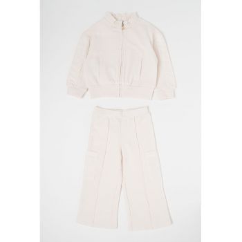 Set de pantaloni si bluza sport cu fermoar