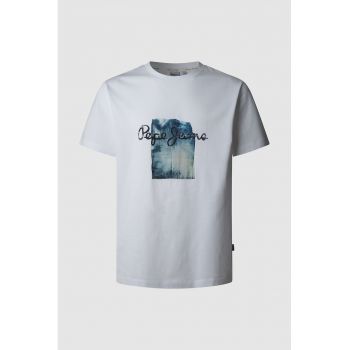 Tricou cu logo si imprimeu abstract