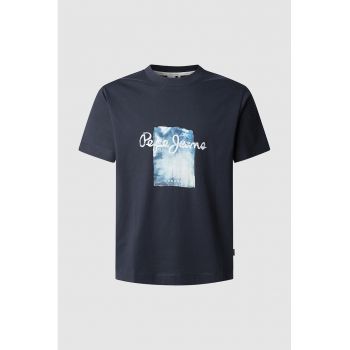 Tricou cu logo si imprimeu abstract