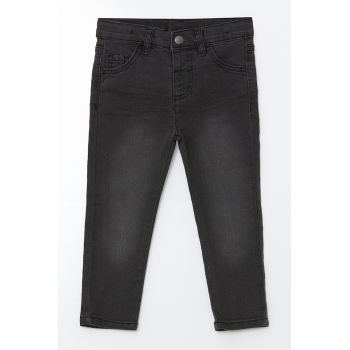 Blugi regular fit cu aspect decolorat