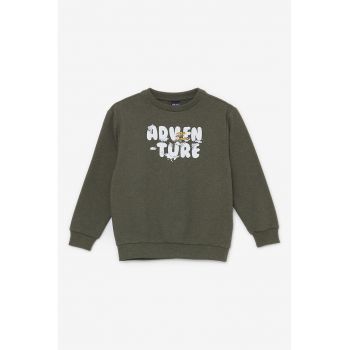 Bluza de trening din amestec de bumbac cu imprimeu text