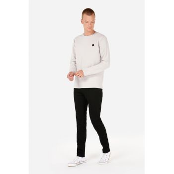 Bluza regular fit cu decolteu la baza gatului