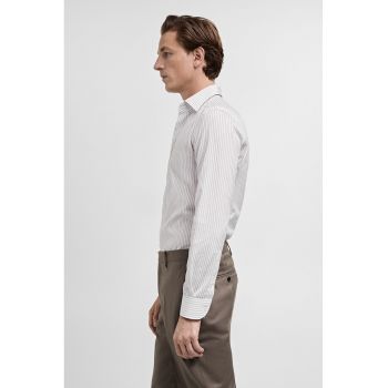 Camasa cambrata de bumbac cu model in dungi