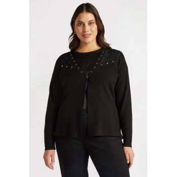 Cardigan cu detalii de dantela