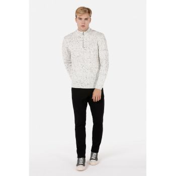 Cardigan din amestec de lana cu fermoar