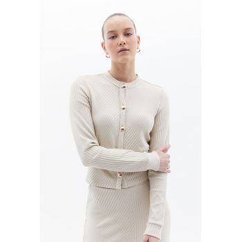 Cardigan striat cu nasturi
