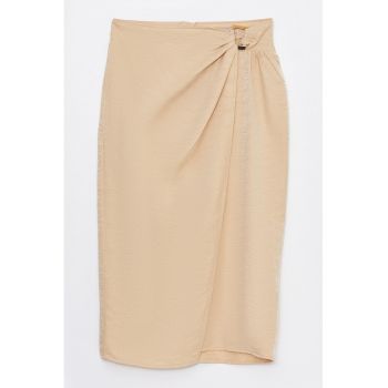 Fusta midi cu model uni