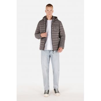 Geaca slim-fit cu gluga