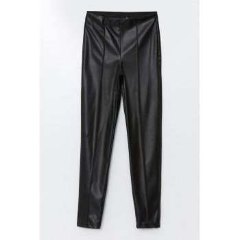 Pantaloni conici din piele ecologica