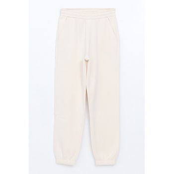 Pantaloni de trening din amestec de bumbac cu buzunare laterale